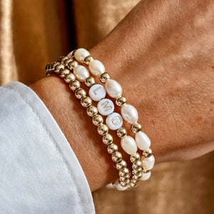 Stack ‘Em  Gold & Pearl Bracelets