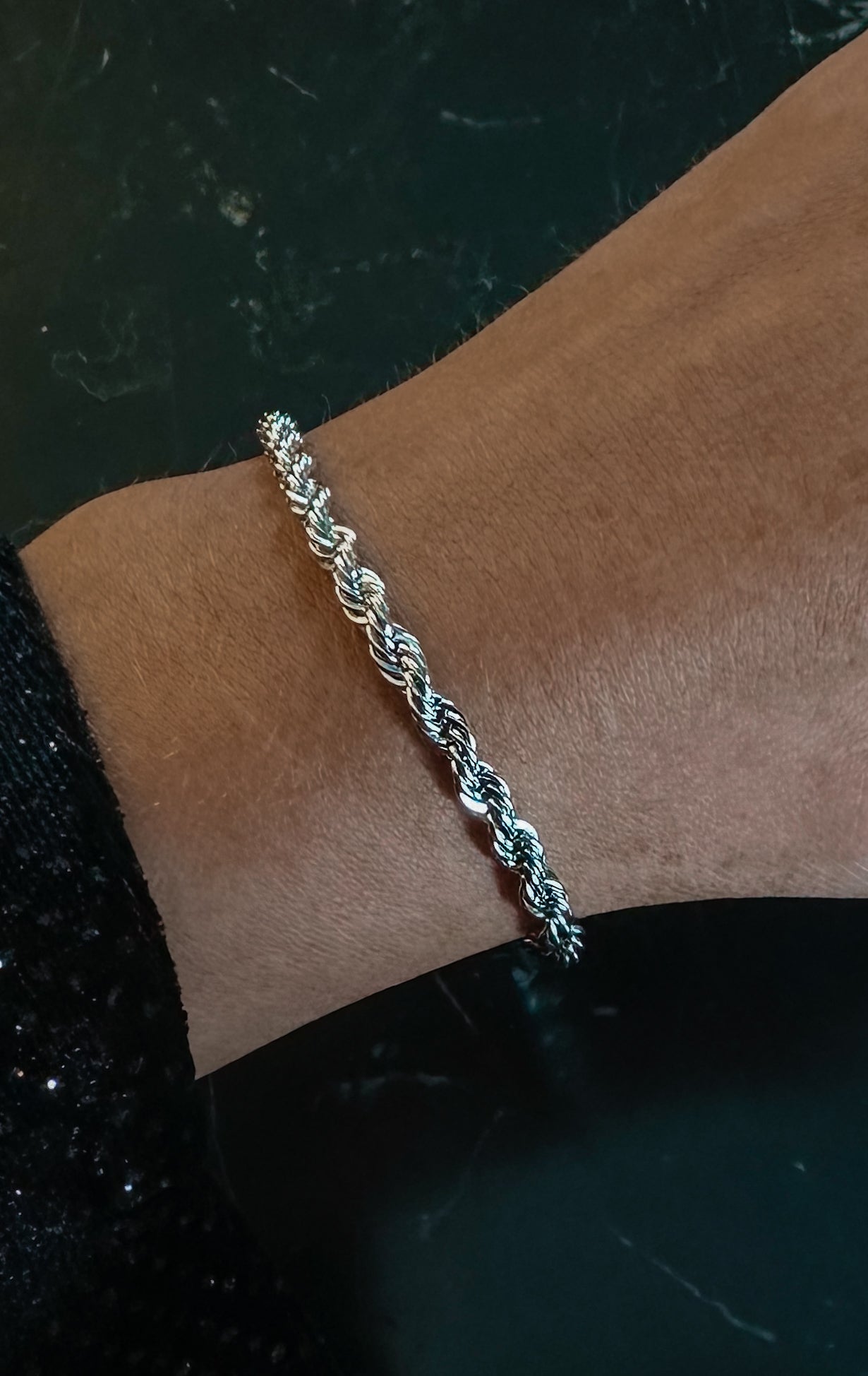 Silver Plated Rope Bracelet