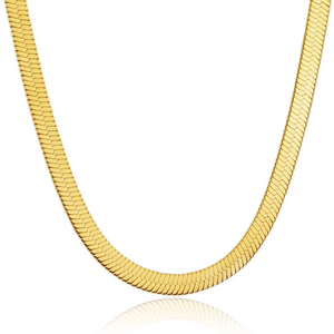 Bold Herringbone Yellow Plated Necklace