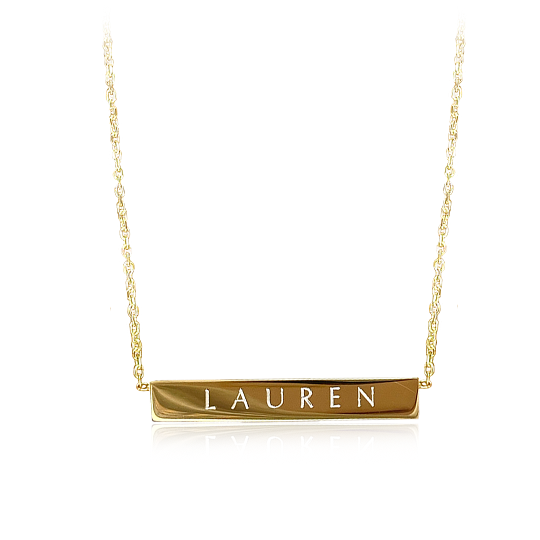 Yellow Gold Bar Necklace