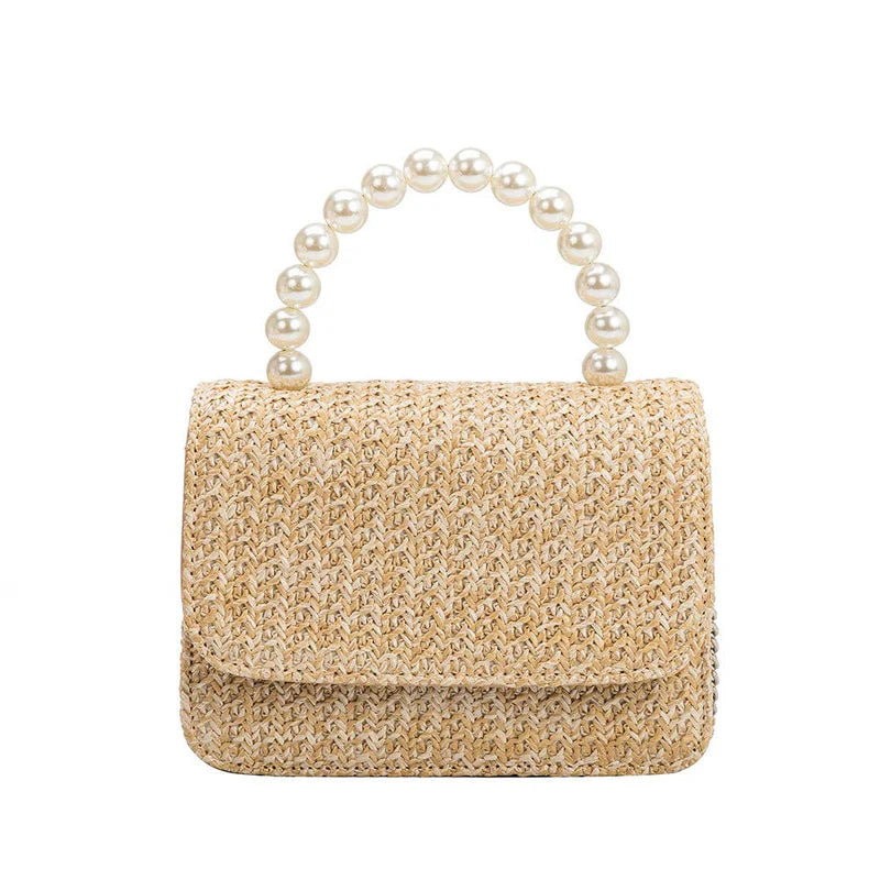 Kids Pearly Straw Bag