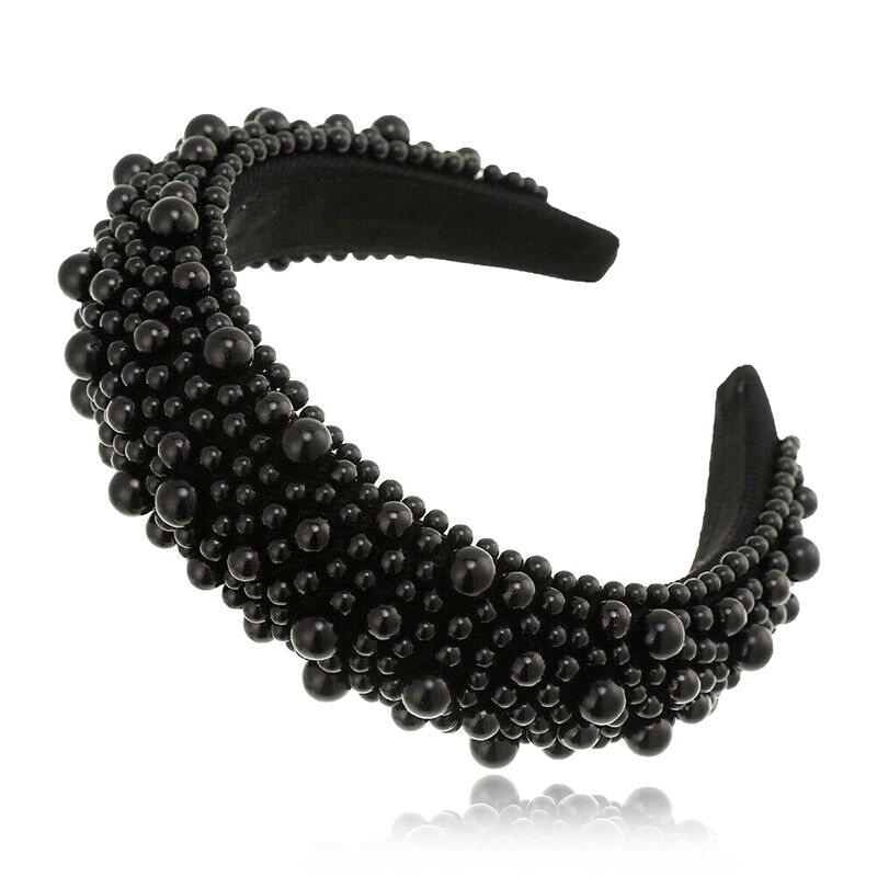 Black Beaded Headband