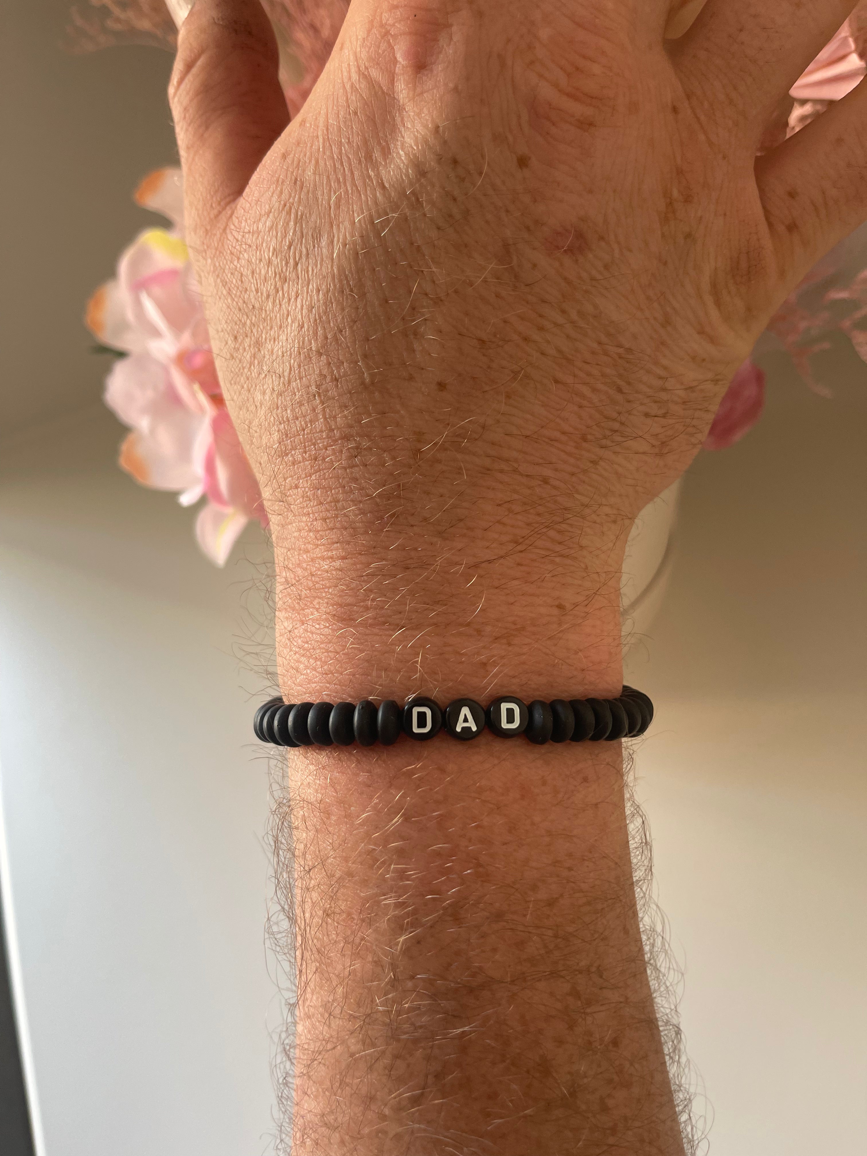 Personalised Bead Mens Bracelet Bonnie and Pearl