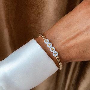 Personalised Gold Beaded Bracelet